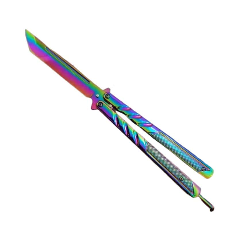 Faca Borboleta Balisong Arco-Íris