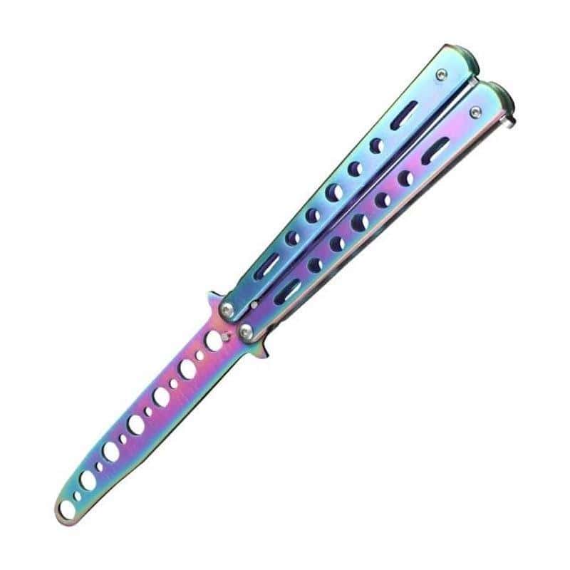 Faca Borboleta Balisong Treinamento Arco-Íris