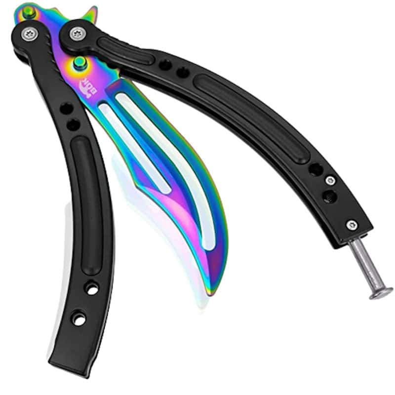 Faca Borboleta Balisong Arco-Íris